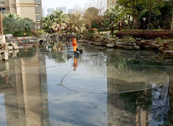 隆德景观池淤泥清理